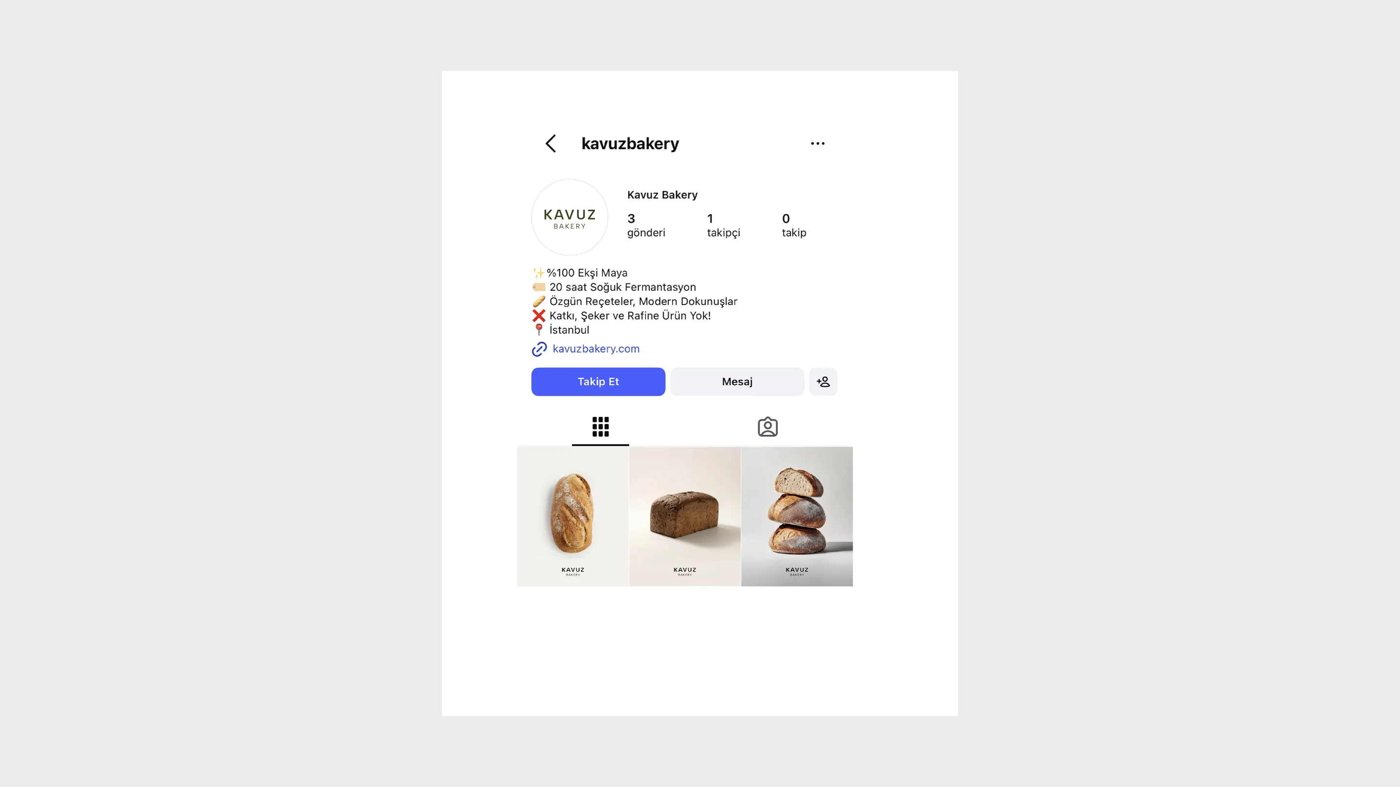 Kavuz Bakery — Instagram profile